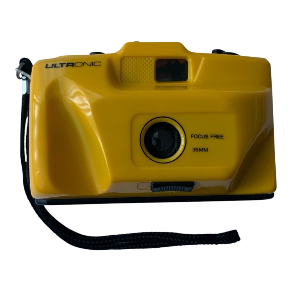 Vintage Ultronic 35mm Film Camera Yellow Plastic Auto Focus 80s Photography